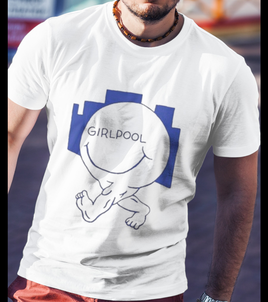 GIRLPOOL Happy Face Blue Smiling T-Shirt