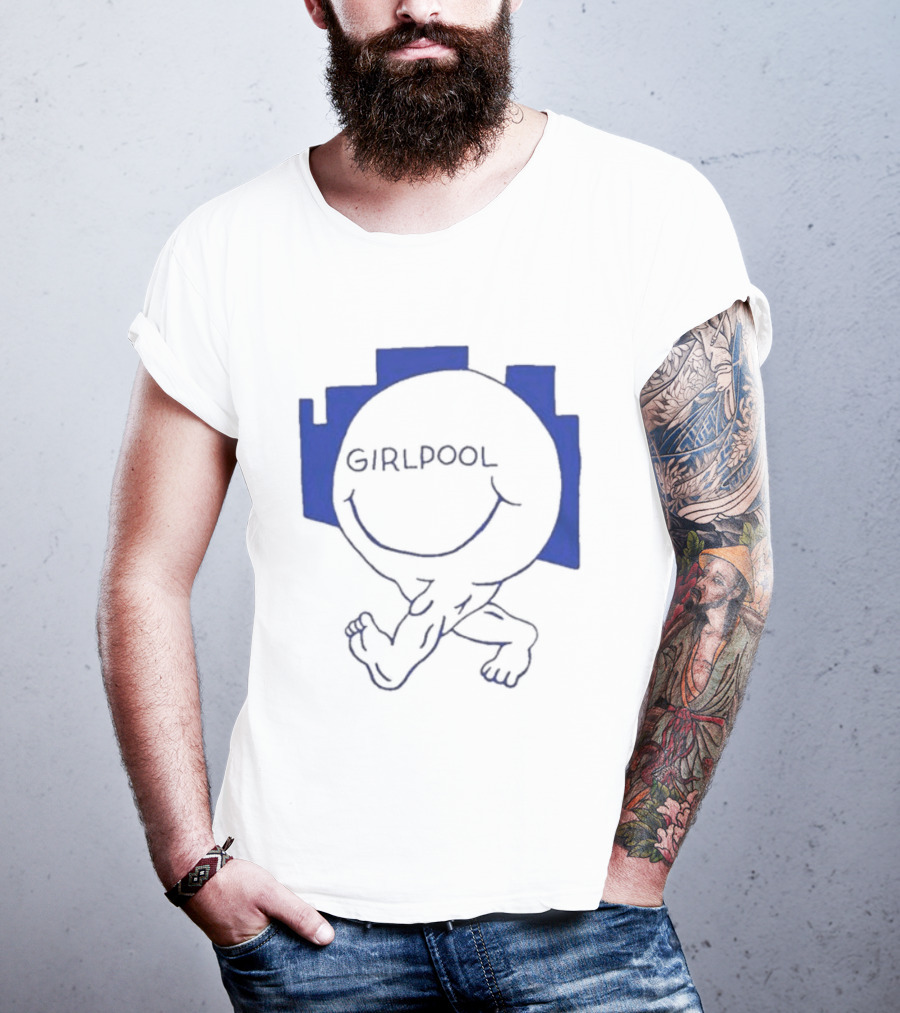 GIRLPOOL Happy Face Blue Smiling T-Shirt
