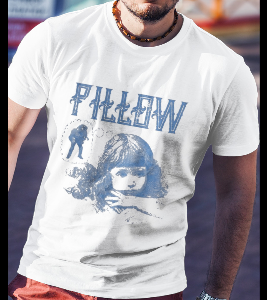 Pillow Papa Sleeping Man Vintage Blue T-Shirt