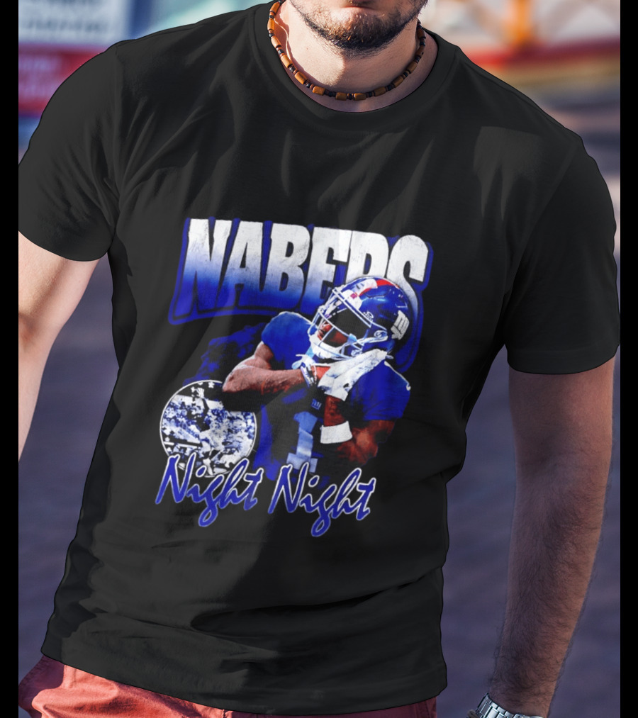Nabers Night Night Football New York Giants T-Shirt