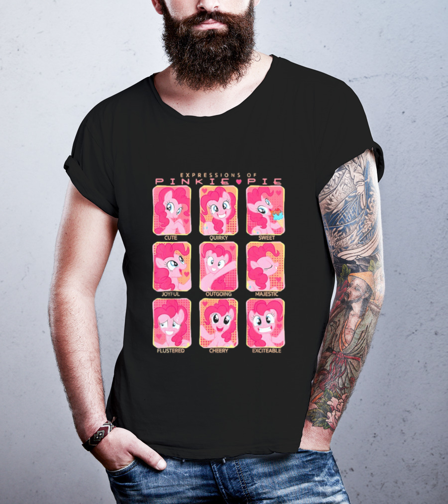 Expressions Of Pinkie Pie My Little Pony Funny Happy Faces T-Shirt