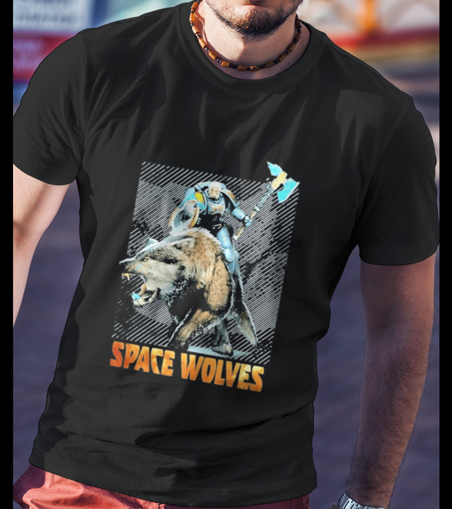 Space Wolves Warhammer 40 000 Iconic Warrior And Beast T-Shirt