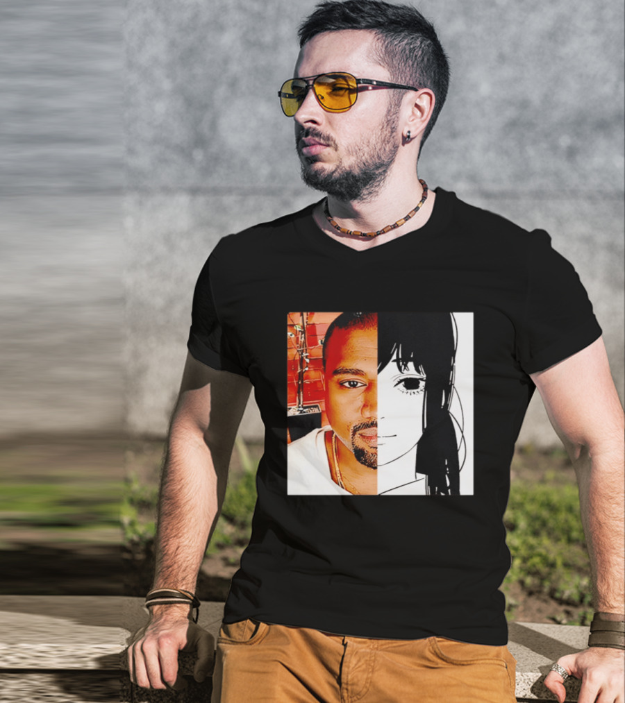 Chainsaw Man Asa Mitaka Kanye West YeAsa Split Face T-Shirt