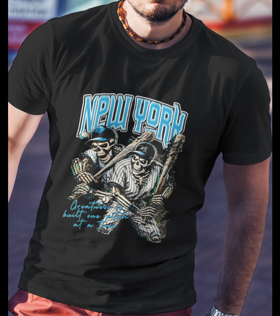 New York Skeleton Baseball Players 2026 T-Shirt