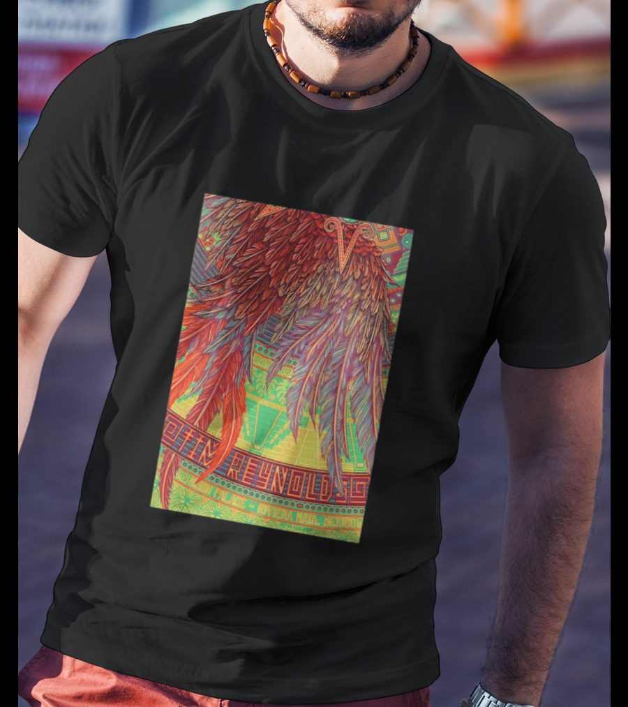 Dave Matthews Band 2026 Mexico Tim Reynolds Vibrant Feather T-Shirt