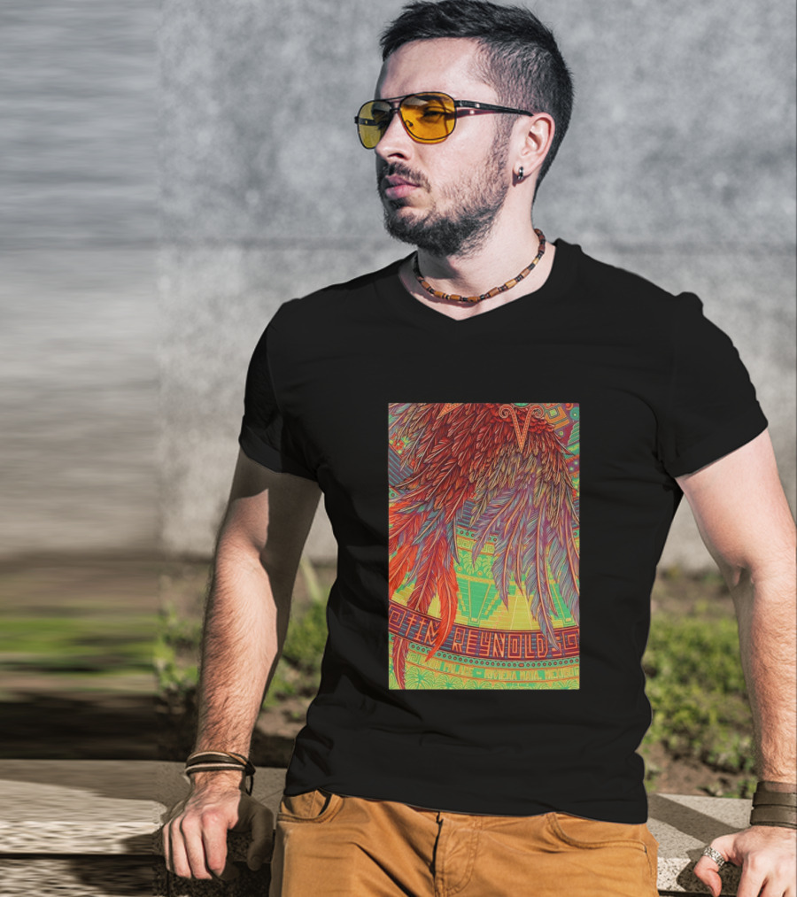 Dave Matthews Band 2026 Mexico Tim Reynolds Vibrant Feather T-Shirt