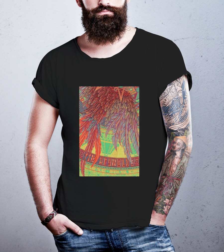 Dave Matthews Band 2026 Mexico Tim Reynolds Vibrant Feather T-Shirt