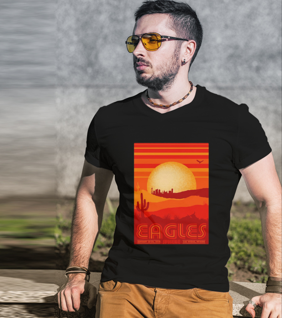 Eagles Live 2026 Sphere Las Vegas January 23 24 Desert Sunset T-Shirt
