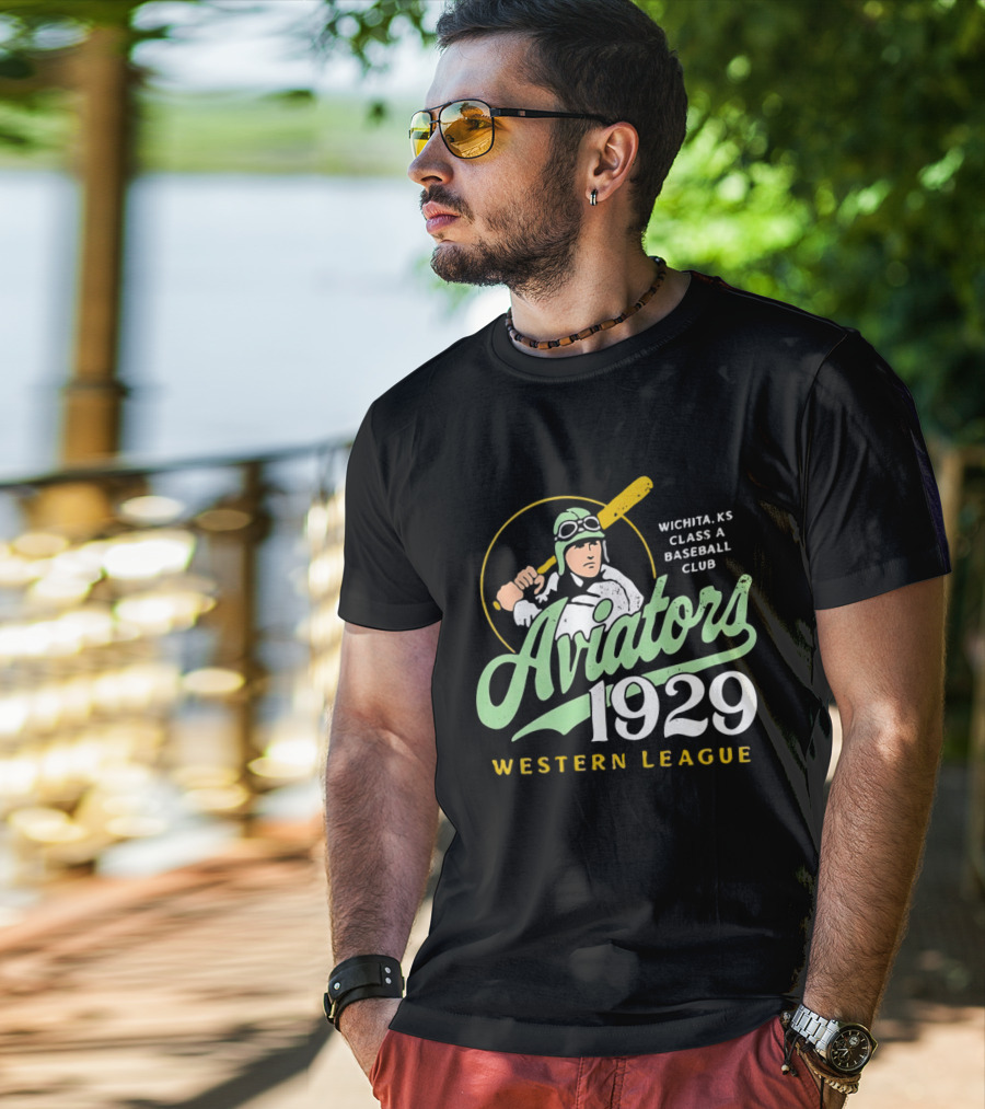 Wichita KS Aviators 1929 Western League Baseball Club T-Shirt