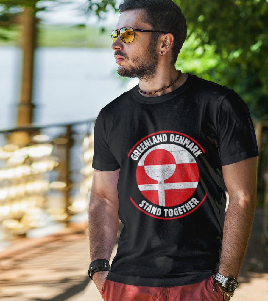 Greenland Denmark Stand Together United Flag T-Shirt