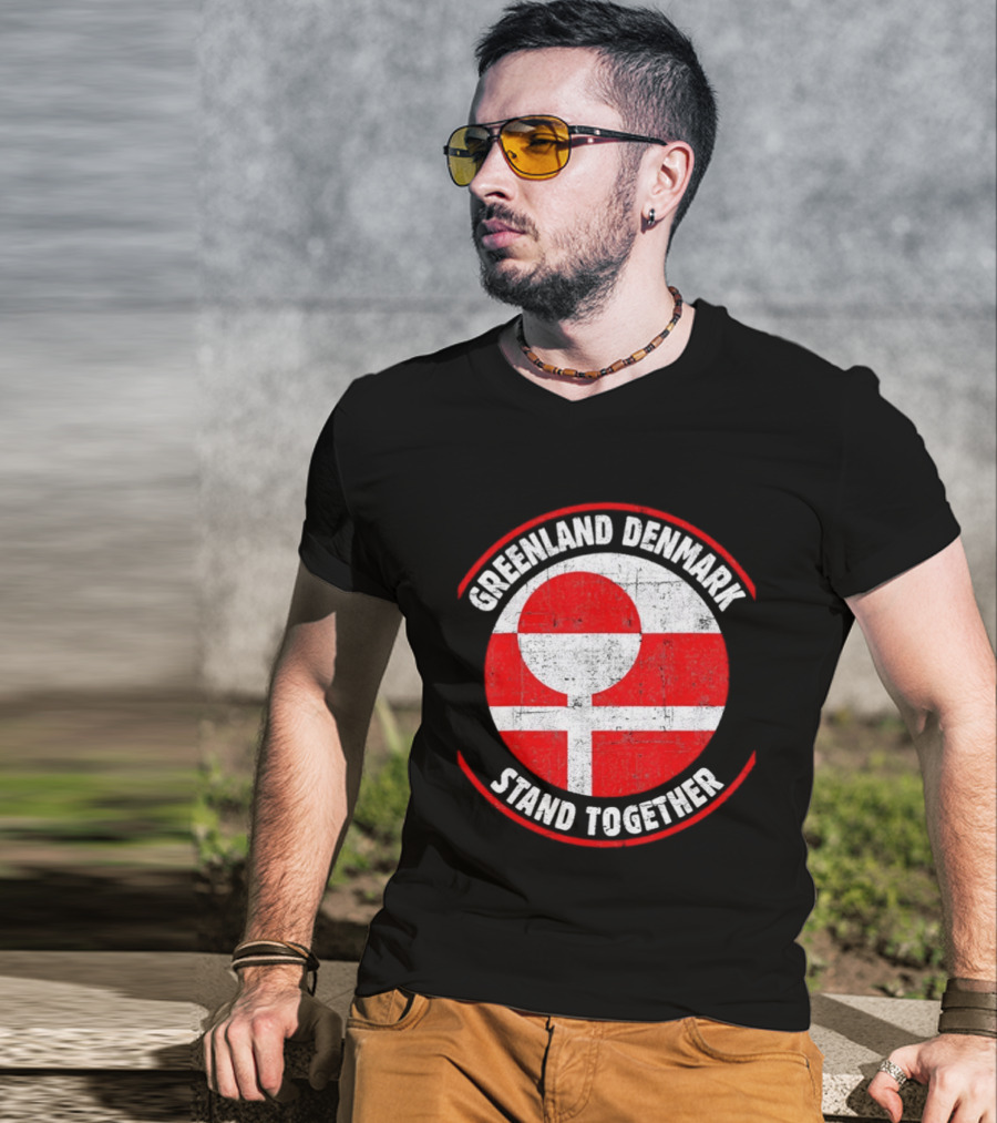Greenland Denmark Stand Together United Flag T-Shirt