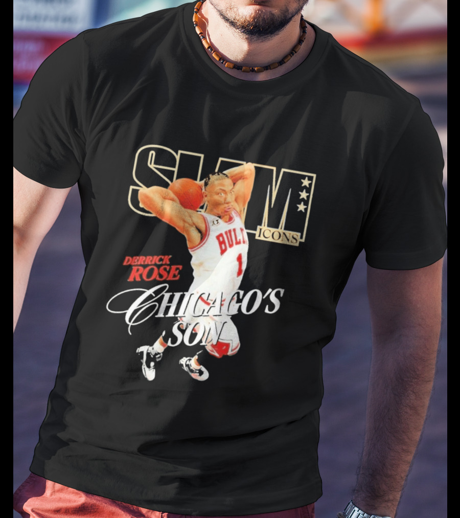 Slam Icons Derrick Rose Bulls Chicago's Son T-Shirt