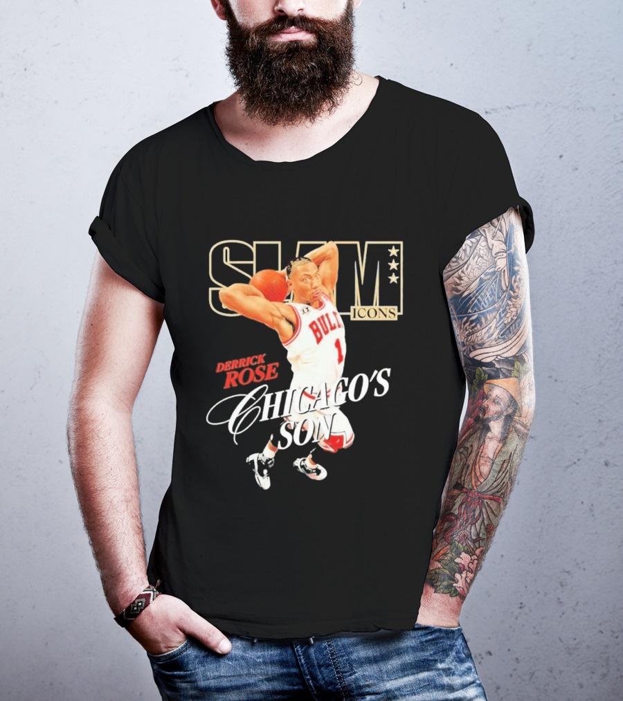 Slam Icons Derrick Rose Bulls Chicago's Son T-Shirt