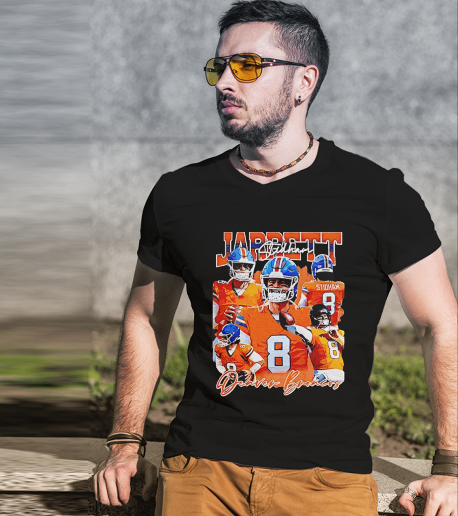 Jarrett Stidham Denver Broncos Football Number 8 Player Highlights T-Shirt