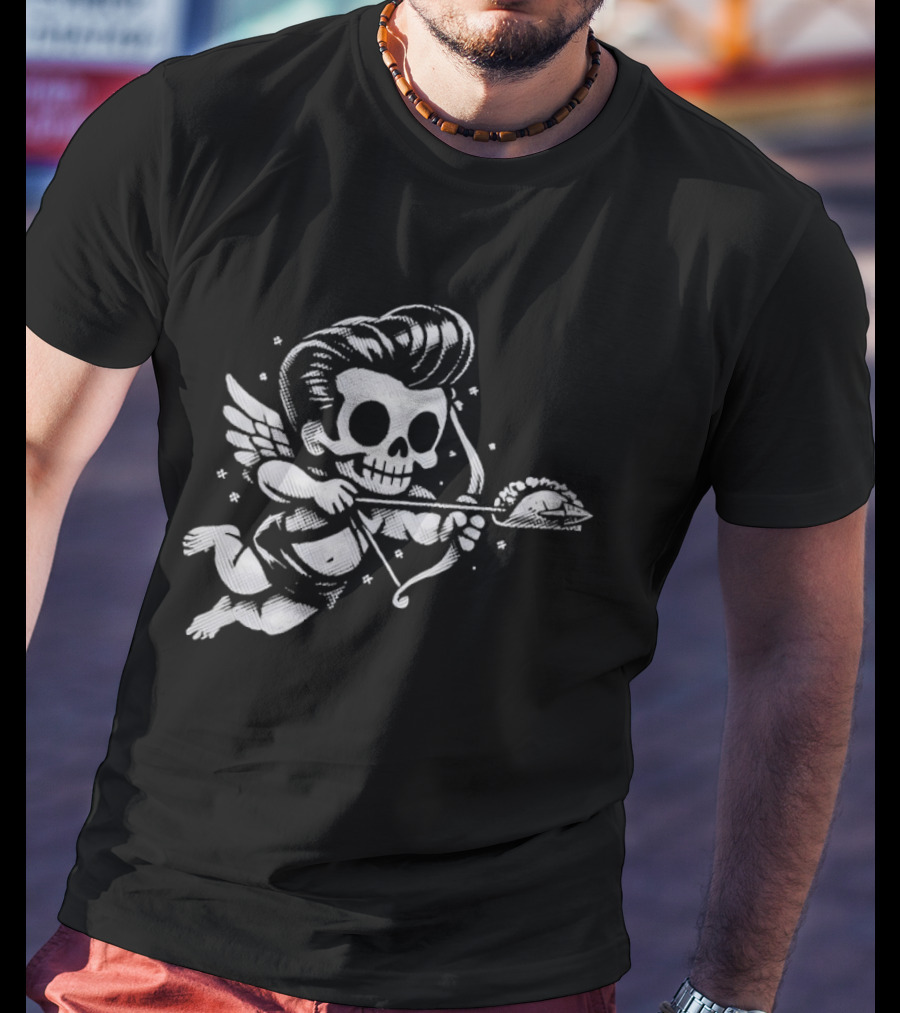 Tacos Never Broke My Heart Skeleton Cupid Archery T-Shirt