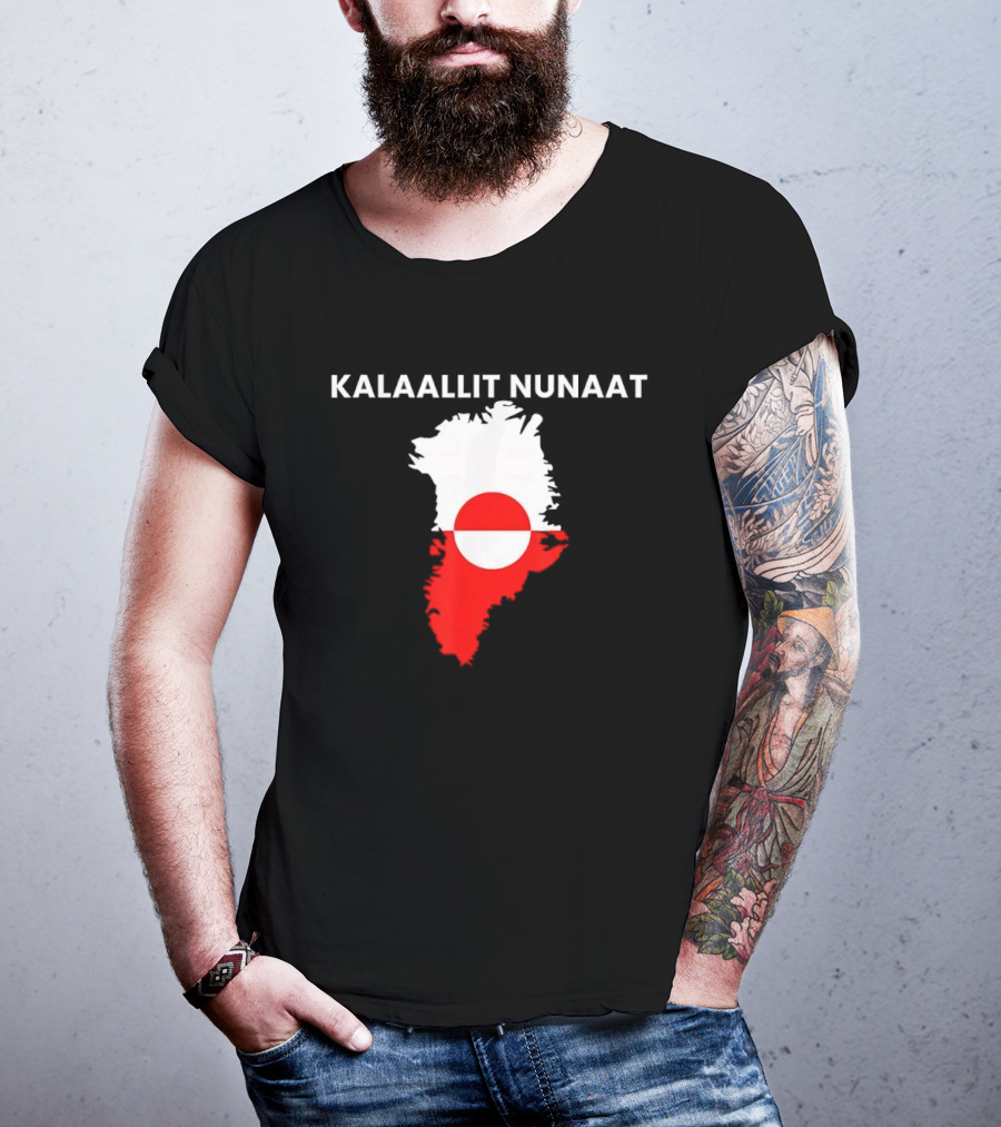 Kalaallit Nunaat Greenland Sovereignty National Flag Map T-Shirt