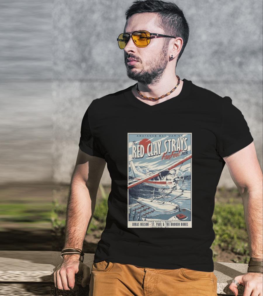 Abayance Bay Marina Red Clay Strays Fanfest 2026 Tour Rexford MT Lukas Nelson St. Paul And The Broken Bones T-Shirt