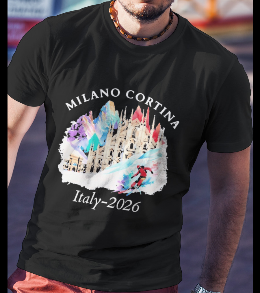 Milano Cortina Italy Winter 2026 Skiing Event T-Shirt
