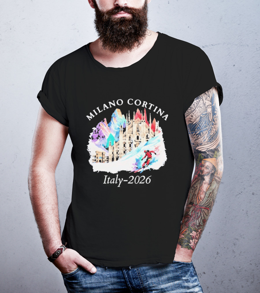 Milano Cortina Italy Winter 2026 Skiing Event T-Shirt