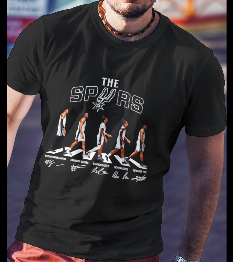 The Spurs Abbey Road Basketball Player Signatures T-Shirt