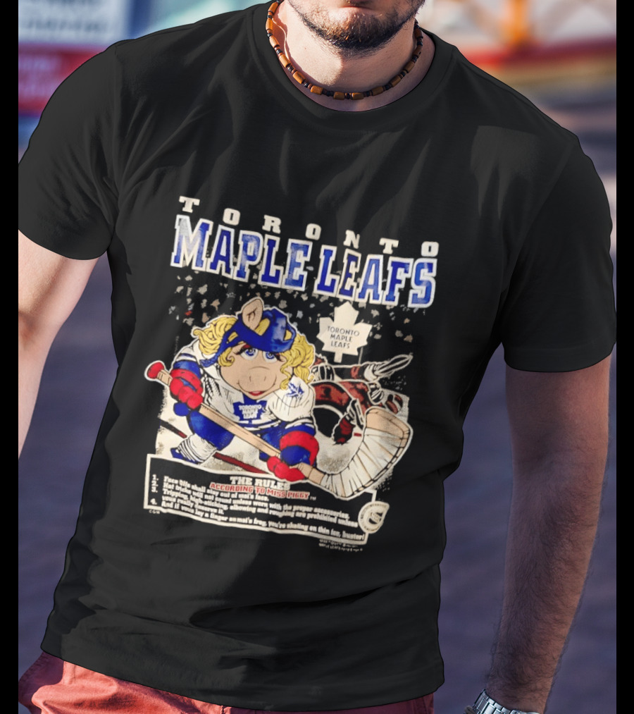 Toronto Maple Leafs Miss Piggy Hockey Collaboration With Iconic Rules And Goalie T-Shirt