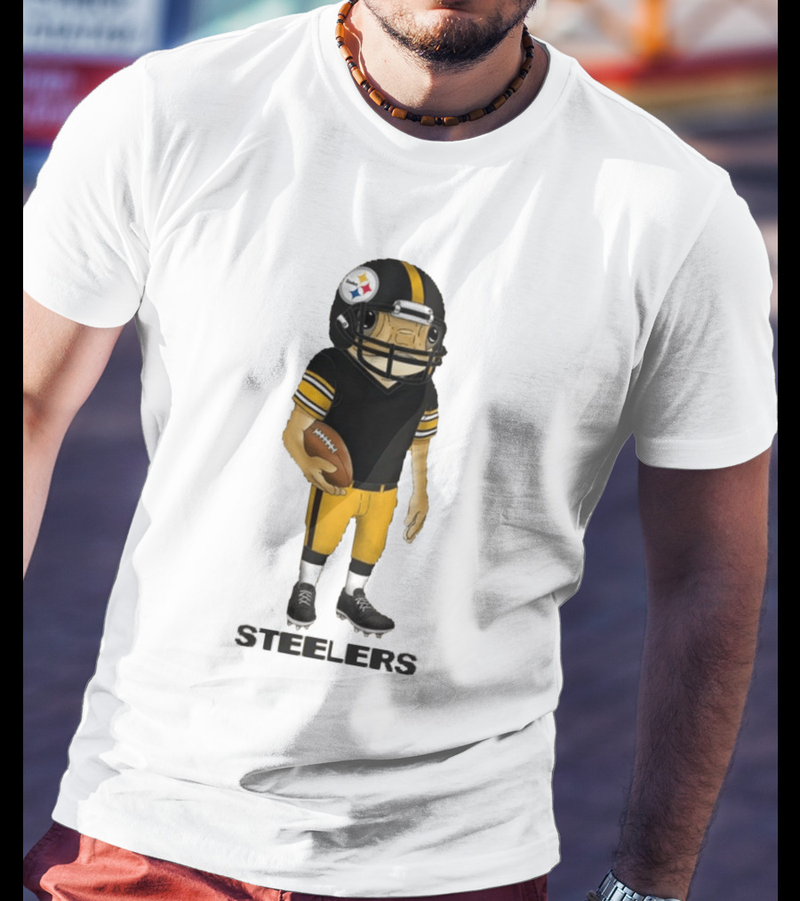 Pittsburgh Steelers Bad Bunny Style Football Player Helmet T-Shirt