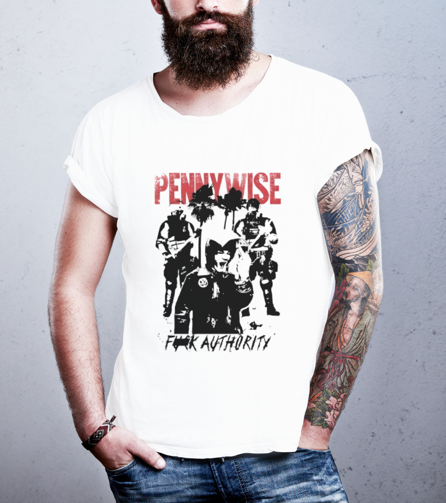 Pennywise Fuck Authority Military Soldiers And Clowns T-Shirt