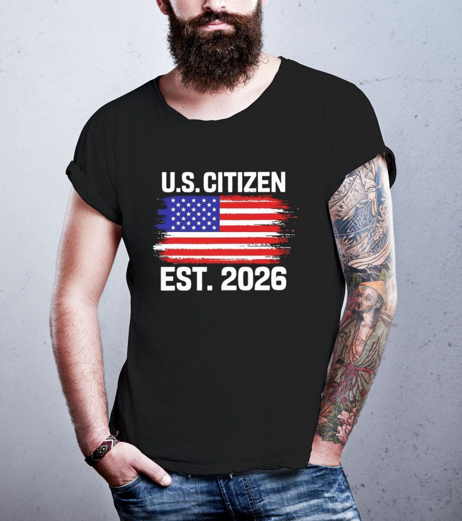 U.S. Citizen Est. 2026 American Flag Independence Celebration T-Shirt