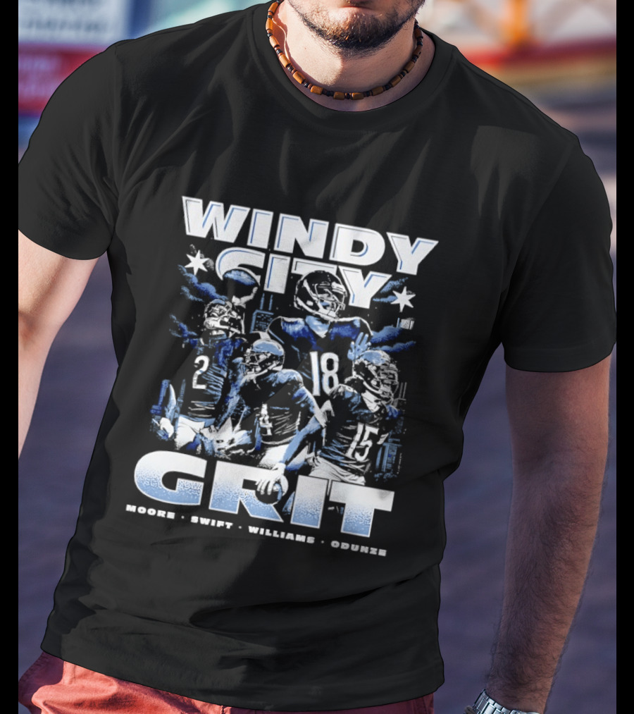 Windy City Grit Moore Swift Williams Odunze Chicago Legends T-Shirt