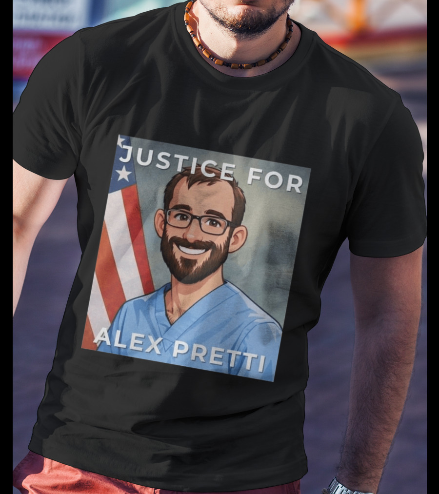 Justice For Alex Pretti Human Rights Protest Flag T-Shirt