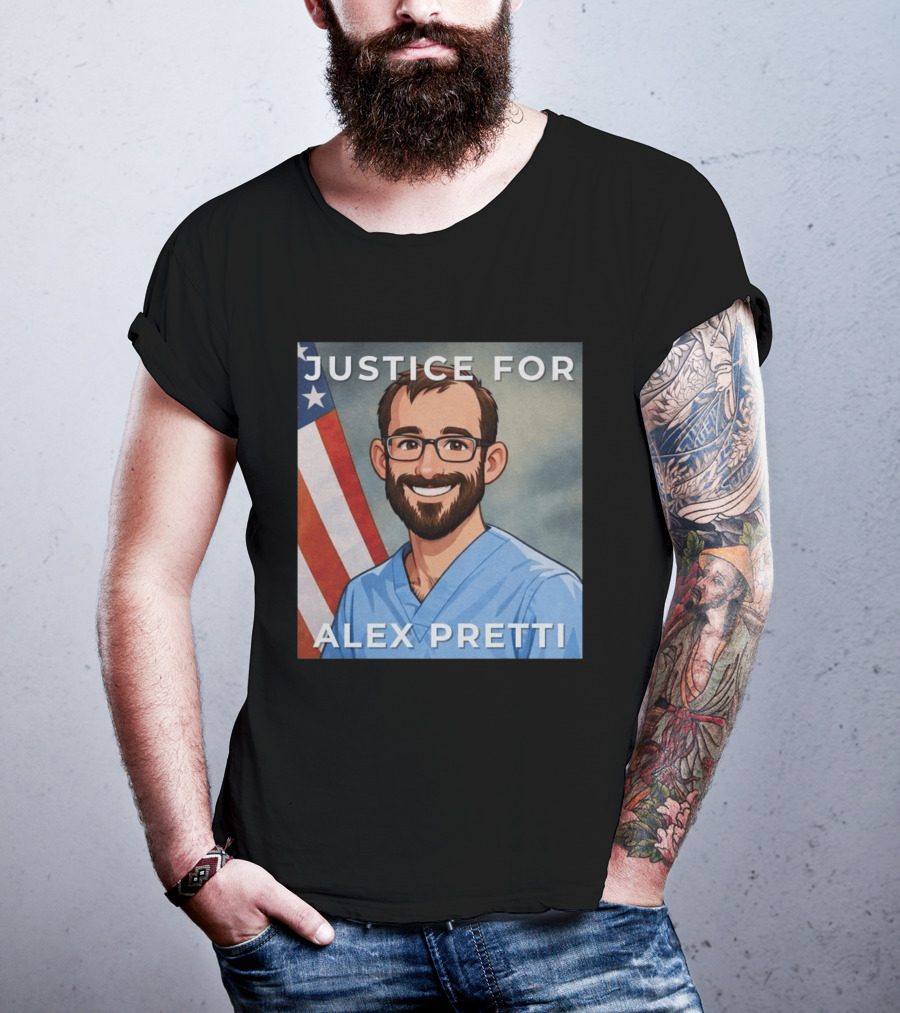 Justice For Alex Pretti Human Rights Protest Flag T-Shirt
