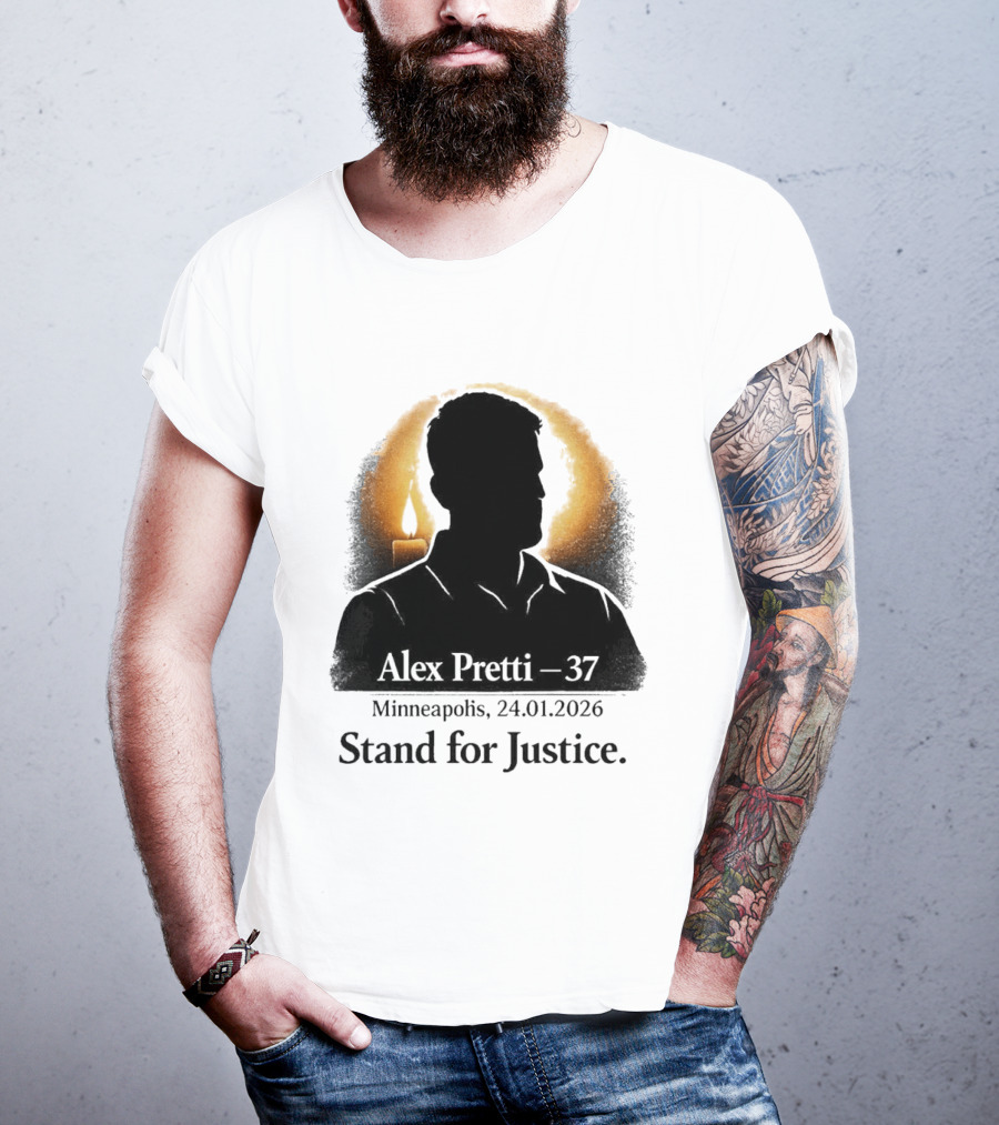 Alex Pretti 37 Minneapolis 24.01.2026 Stand For Justice Candle T-Shirt