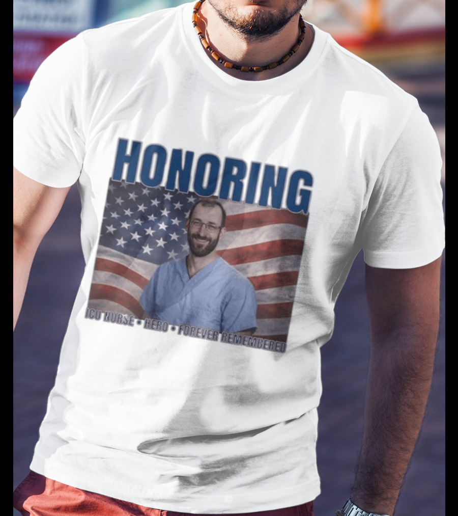 Honoring ICU Nurse Hero Forever Remembered American Flag T-Shirt