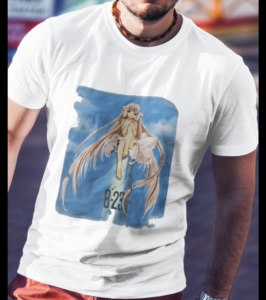 8 23 Chobits Anime Character Sitting Clouds T-Shirt