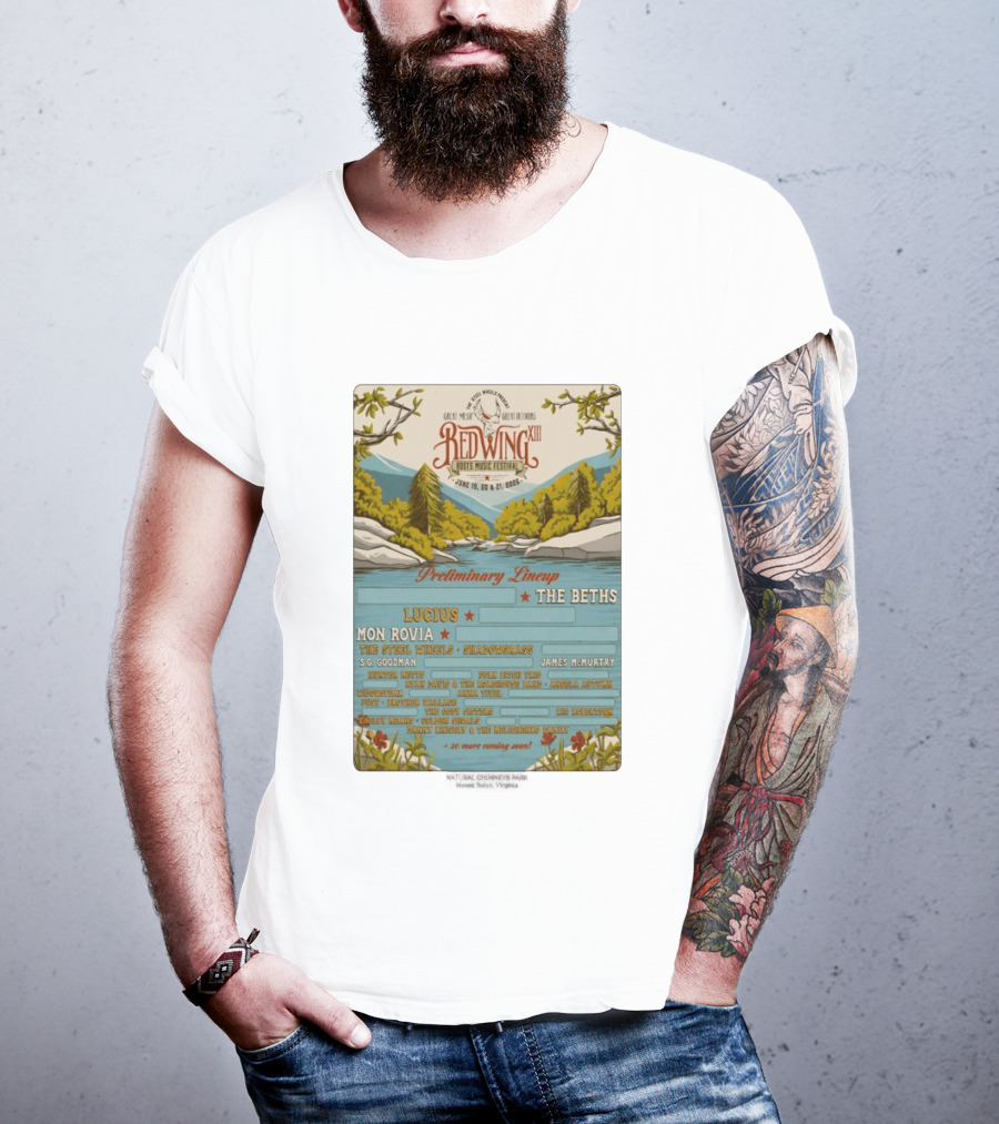 Red Wing Roots Music Festival XIII June 19 21 2026 Preliminary Lineup Lucius The Beths T-Shirt