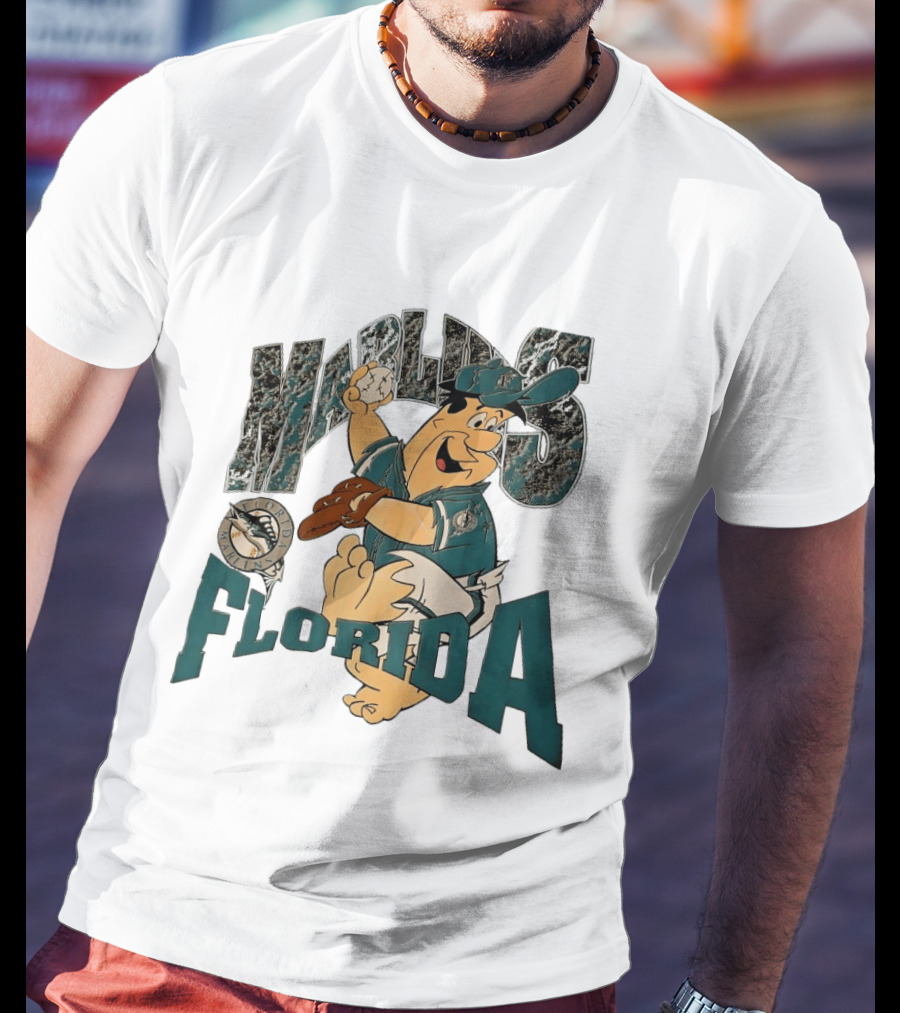 Florida Marlins The Flintstones Crossover Baseball T-Shirt