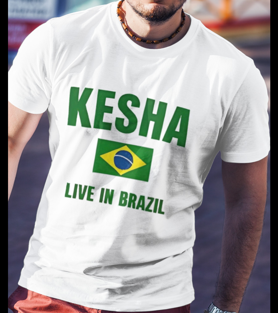 Kesha Live In Brazil Brazilian Flag Event T-Shirt
