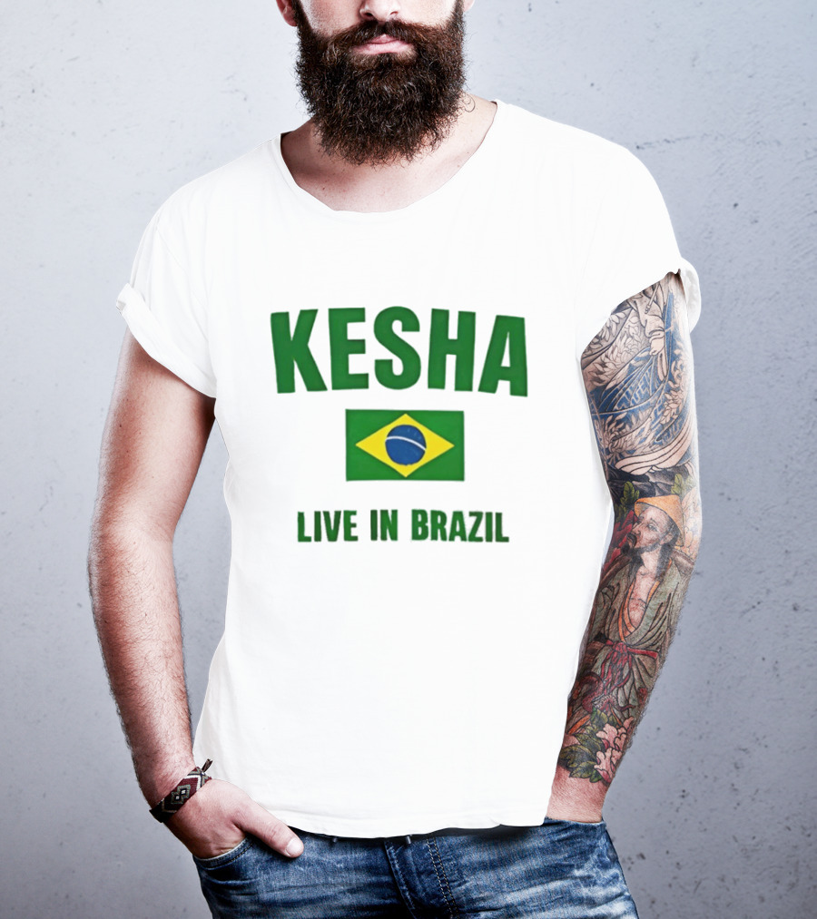 Kesha Live In Brazil Brazilian Flag Event T-Shirt