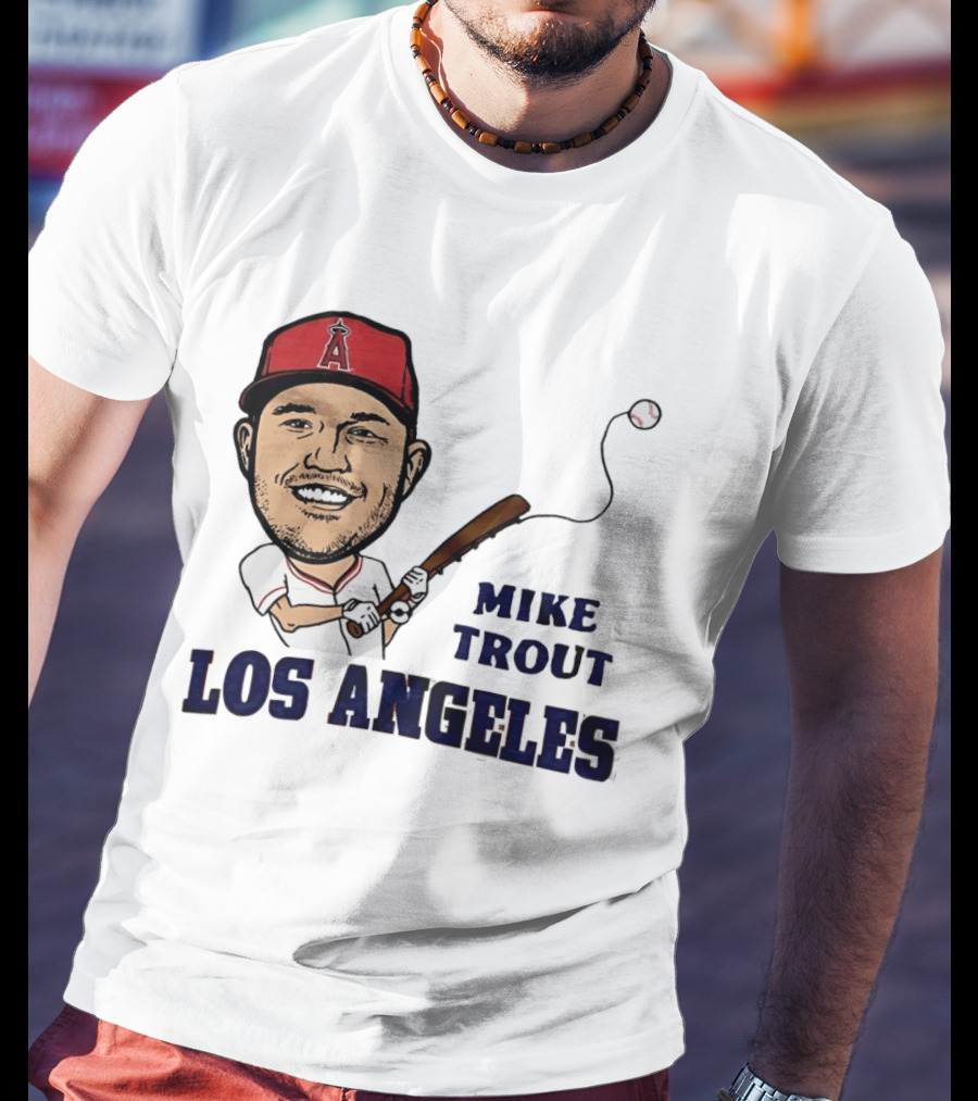 Mike Trout Los Angeles Angels Baseball Caricature T-Shirt