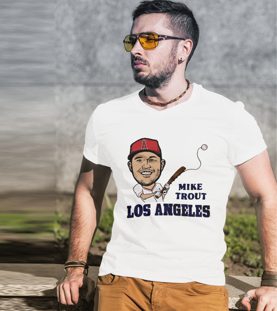 Mike Trout Los Angeles Angels Baseball Caricature T-Shirt
