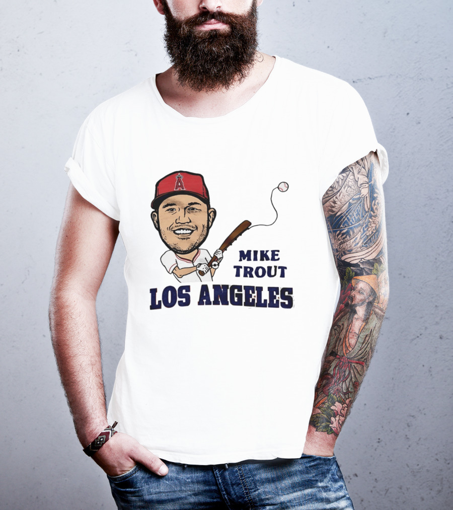 Mike Trout Los Angeles Angels Baseball Caricature T-Shirt