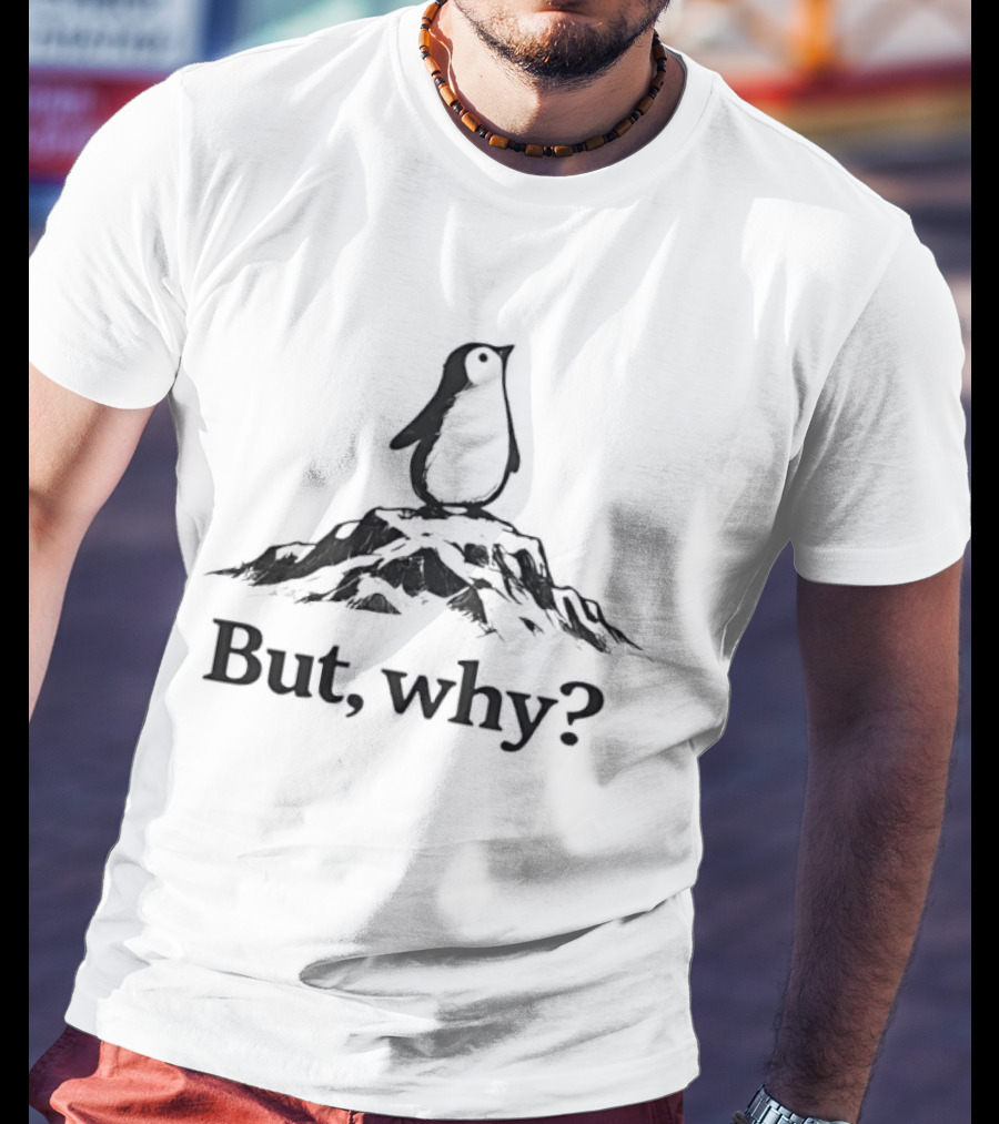 Penguin But Why Question On Mountain T-Shirt