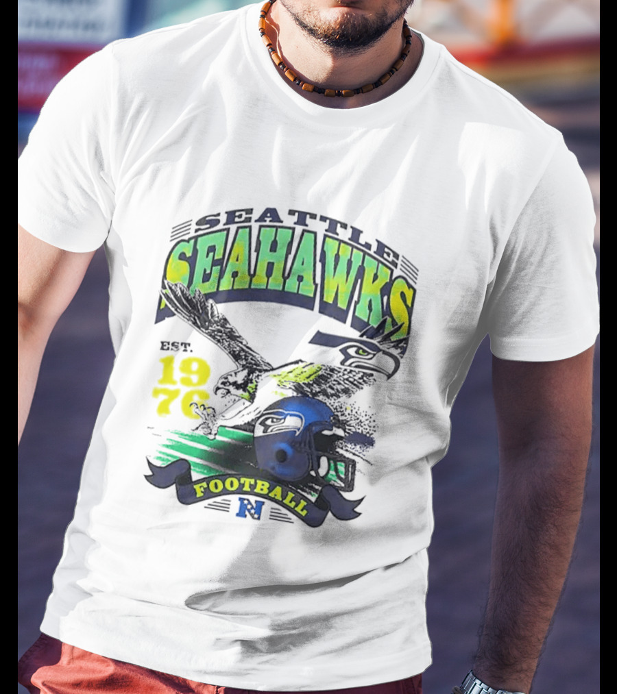Seattle Seahawks Est. 1976 Football Puget Sound Champs Retro Helmet And Hawk T-Shirt