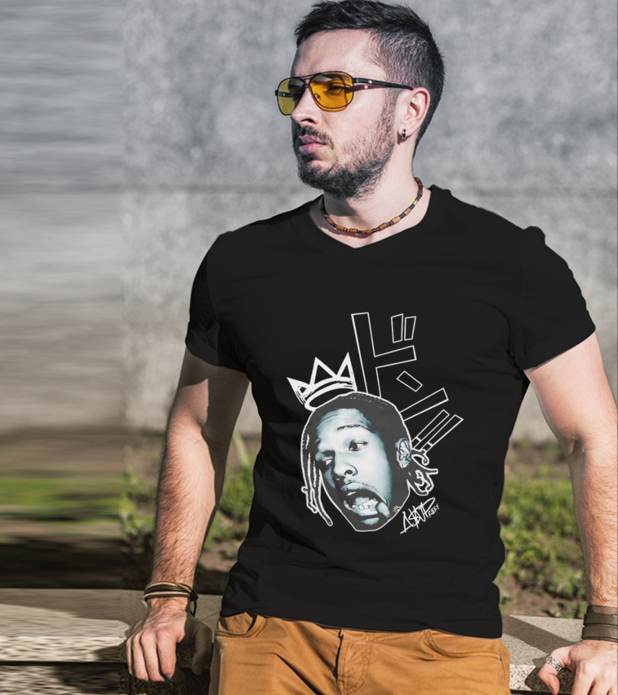 ASAP Rocky VI Big Head Crown Graphic Japan Text Signature T-Shirt