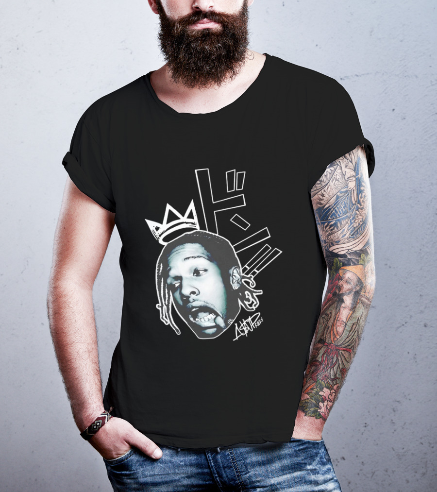 ASAP Rocky VI Big Head Crown Graphic Japan Text Signature T-Shirt