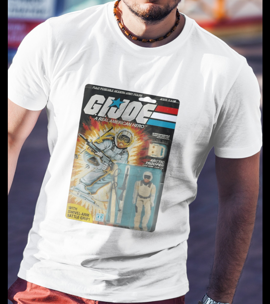 GIJoe A Real American Hero Arctic Trooper Snow Job Action Figure Vintage Packaging T-Shirt