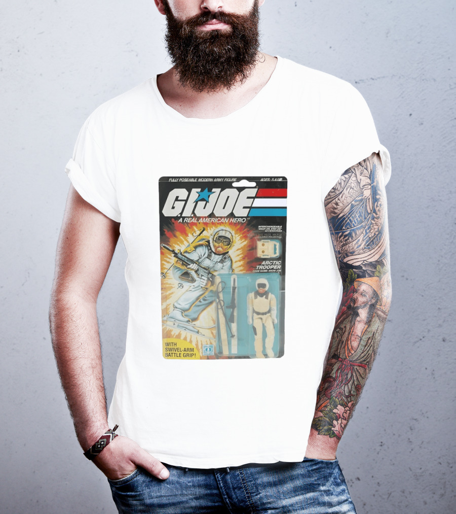GIJoe A Real American Hero Arctic Trooper Snow Job Action Figure Vintage Packaging T-Shirt