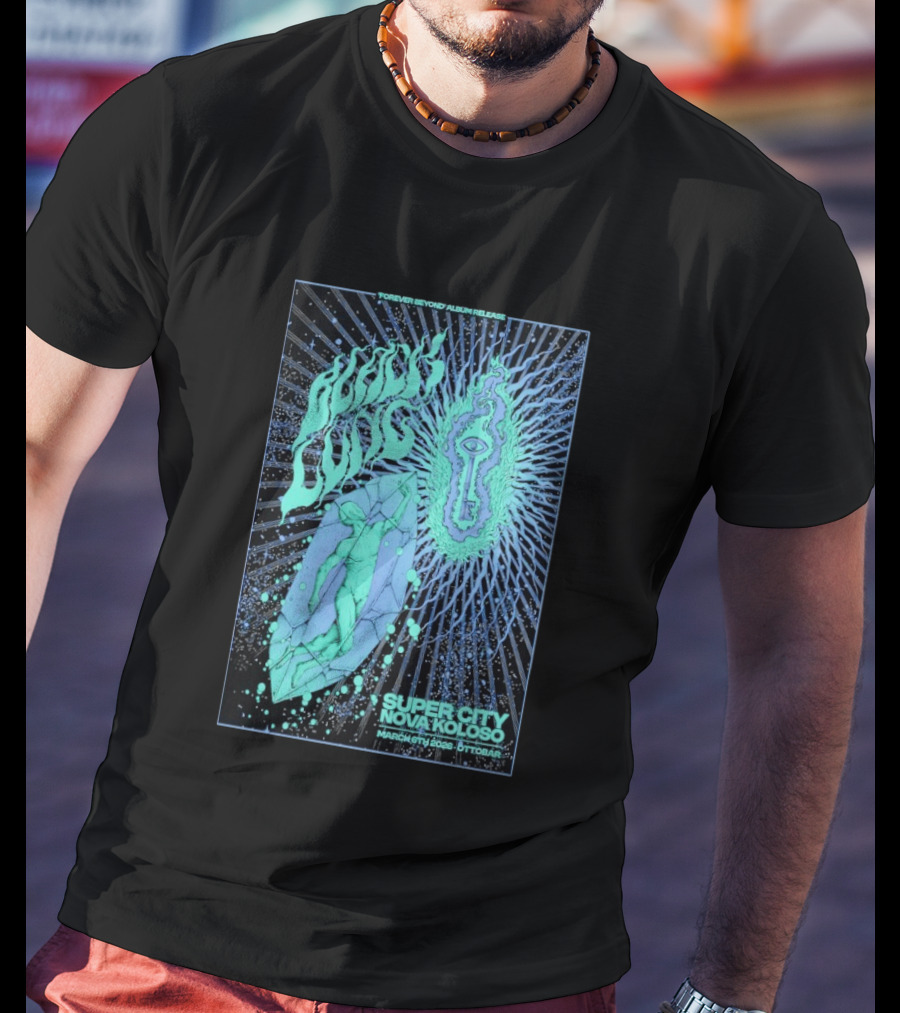 Black Lung Forever Beyond Album Release Super City Novokoloso Mar 6 2026 Widget Person Keyhole Vision Cosmos T-Shirt