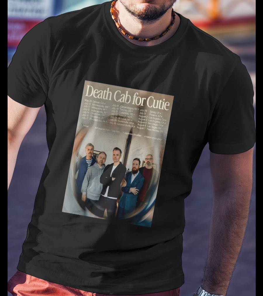 Death Cab For Cutie 2026 North America Tour Dates With Japanese Breakfast Jay Som Nation Of Language T-Shirt