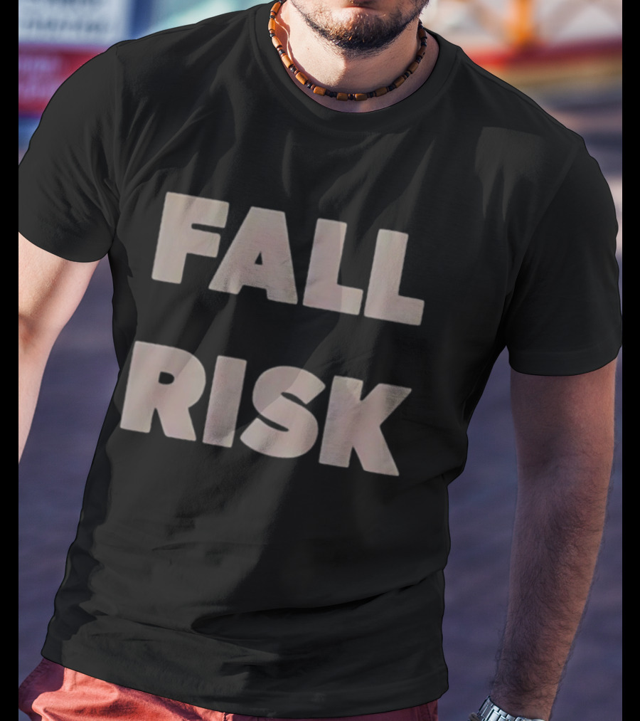 FALL RISK Retro Bold Lettering T-Shirt